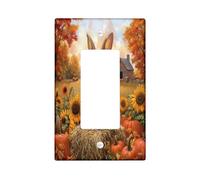 Plaque murale décorative en forme de lapin d'automne pour interrupteur mural à bascule unique, plaque frontale électrique pour cuisine, salle de bain, décoration d'interrupteur d'animaux