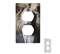 Plaque murale décorative en forme de lion blanc et noir en costumes - Plaque murale décorative pour interrupteur à bascule - Pour chambre à coucher, cuisine, salon