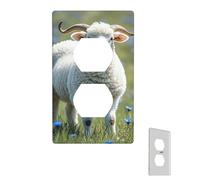 Plaque murale décorative en forme de mouton pour interrupteur à bascule pour chambre à coucher, cuisine, salon