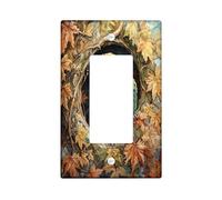 Plaque murale décorative en forme de perroquet d'automne - Plaque murale à bascule unique - Trou d'arbre d'automne - Plaque frontale électrique pour cuisine et salle de bain