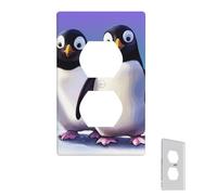 Plaque murale décorative en forme de pingouin mignon - 1 interrupteur à bascule - Pour chambre à coucher, cuisine, salon