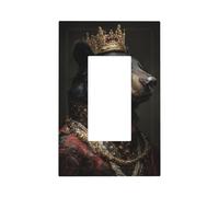 Plaque murale décorative en forme d'ours noir en tenue royale pour interrupteur mural à bascule unique 1 gang décoratif pour la maison, la cuisine, la salle de bain