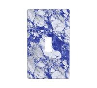 Plaque murale décorative en marbre de luxe pour cuisine, ferme, chambre à coucher, salle de bain - Blanc bleu roi