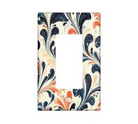 Plaque murale décorative en marbre vintage à 1 bascule simple, esthétique rétro années 70, taille standard, façade électrique contemporaine et moderne pour chambre à coucher, salon