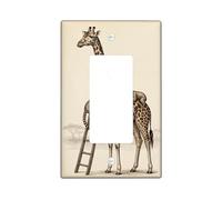 Plaque murale décorative en plastique beige de taille standard pour interrupteur à bascule girafe - Pour maison, salon, chambre à coucher, salle de bain