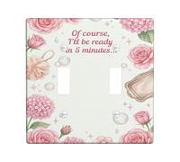 Plaque murale décorative en plastique de taille standard pour double interrupteur de salle de bain, motif floral romantique, hortensia bulle, pêche, taille standard, pour maison, salon, nouvel