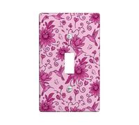 Plaque murale décorative en plastique de taille standard pour interrupteur, motif colibri, fleurs fantaisie, vigne printanière, pêche, taille standard pour salon, chambre à coucher, maison, bureau