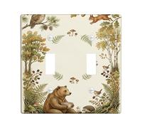 Plaque murale décorative en plastique de taille standard pour nouvel appartement, maison, chambre à coucher, bureau - Motif ours - Chouette fantaisie - Marron