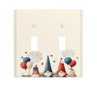 Plaque murale décorative en plastique rouge de taille standard pour double interrupteur Motif nain de nain de Noël