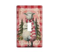 Plaque murale décorative en plastique rouge de taille standard pour interrupteur de lumière en forme de mouton - Pour maison, salon, nouvel appartement