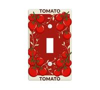 Plaque murale décorative en plastique rouge pour interrupteur de cuisine - Motif feuilles de vigne rustiques - Taille standard - Pour maison, salon, chambre à coucher, salle de bain (simple)