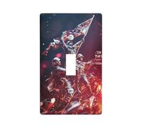 Plaque murale décorative en plastique rouge pour interrupteur, drapeau patriotique héroïque, indépendance du feu, taille standard pour chambre à coucher, salle de bain, cuisine, entrée (simple)