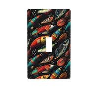 Plaque murale décorative en polycarbonate thermoplastique incassable avec crochet de poisson coloré - 1 bande de taille standard 11,4 x 7 cm