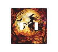 Plaque murale décorative en verre teinté avec manche à balai - 11,4 x 11,4 cm