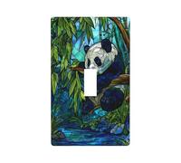 Plaque murale décorative en verre teinté Panda au bord de la rivière pour cuisine, ferme, chambre à coucher, salle de bain