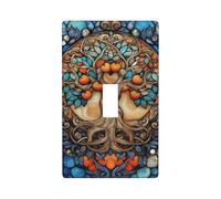 Plaque murale décorative en vitrail en forme d'arbre de vie pour cuisine, ferme, chambre à coucher, salle de bain