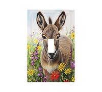 Plaque murale décorative motif âne, interrupteur à bascule simple, 7,6 x 12,7 cm (3 x 5 pouces)