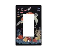 Plaque murale décorative noire en tricot avec motif tortue de mer - 1 interrupteur à bascule unique - Pour cuisine, salle de bain, cuisine