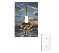 Plaque murale décorative Paris Eiffel - Plaque murale décorative - 1 interrupteur à bascule - Pour chambre à coucher, cuisine, salon