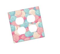 Plaque murale décorative - Plaque murale duplex à 2 bandes - En coton - Couvercle d'interrupteur - Plaque murale décorative - 12,7 x 7,6 cm - Thermoplastique - Taille standard Style J