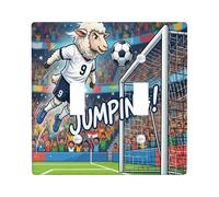 Plaque murale décorative pour interrupteur 2026 - Motif mouton - Double bascule - Motif animal sautant - Pour chambre, sport