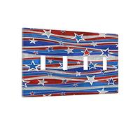 Plaque murale décorative pour interrupteur 4 interrupteurs à bascule Motif drapeau américain rétro du Texas