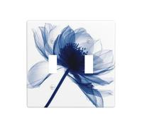 Plaque murale décorative pour interrupteur à bascule Motif fleur bleue 11,4 x 11,4 cm
