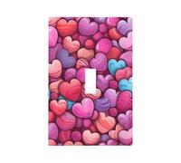 Plaque murale décorative pour interrupteur à bascule - Motif petit cœur rose - Pour chambre à coucher, salon
