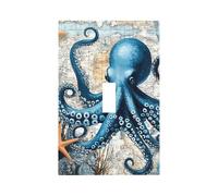 Plaque murale décorative pour interrupteur à bascule Octopus Ocean Starfish - Facile à installer - Pour maison, bureau, cuisine, appartement