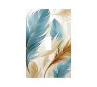 Plaque murale décorative pour interrupteur à bascule simple en forme de plume aquarelle - Facile à installer - Pour maison, bureau, cuisine, appartement