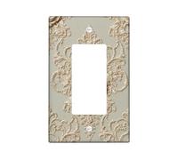 Plaque murale décorative pour interrupteur à bascule simple en plastique beige taille standard pour maison, salon, chambre à coucher, salle de bain