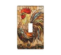 Plaque murale décorative pour interrupteur à bascule simple en vitrail beige pour cuisine, ferme, chambre à coucher, salle de bain