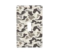 Plaque murale décorative pour interrupteur à bascule simple - Forme abstraite ondulée - Gris marron - Pour cuisine, ferme, chambre à coucher, salle de bain