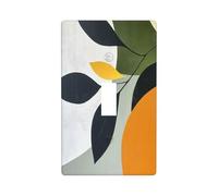 Plaque murale décorative pour interrupteur à bascule simple - Forme géométrique abstraite verte et jaune - Pour cuisine, ferme, chambre à coucher, salle de bain