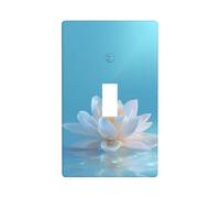 Plaque murale décorative pour interrupteur à bascule simple - Motif fleur de lotus blanche sur l'eau - Pour cuisine, ferme, chambre à coucher, salle de bain