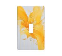 Plaque murale décorative pour interrupteur à bascule simple pour cuisine, ferme, chambre à coucher, salle de bain - Motif floral abstrait - Jaune et blanc