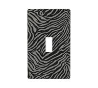 Plaque murale décorative pour interrupteur à bascule simple pour cuisine, ferme, chambre à coucher, salle de bain - Imprimé zèbre noir et gris