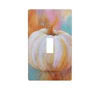 Plaque murale décorative pour interrupteur à bascule simple pour cuisine, ferme, chambre à coucher, salle de bain - Motif citrouille beige crème