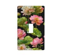 Plaque murale décorative pour interrupteur à bascule simple pour cuisine, ferme, chambre à coucher, salle de bain, rose et beige