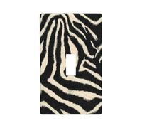 Plaque murale décorative pour interrupteur à bascule simple pour cuisine, ferme, chambre à coucher, salle de bain - Motif zèbre noir et beige