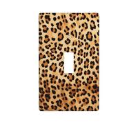 Plaque murale décorative pour interrupteur à bascule simple pour cuisine, ferme, chambre à coucher, salle de bain - Imprimé léopard marron et beige