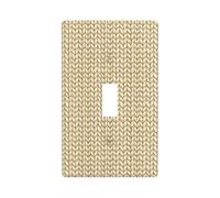 Plaque murale décorative pour interrupteur à bascule simple pour cuisine, ferme, chambre à coucher, salle de bain - Texture crochet - Blanc crème