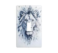 Plaque murale décorative pour interrupteur à bascule simple pour cuisine, ferme, chambre à coucher, salle de bain Motif lion blanc