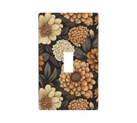 Plaque murale décorative pour interrupteur à bascule simple pour cuisine, ferme, chambre à coucher, salle de bain Beige et marron foncé