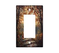 Plaque murale décorative pour interrupteur à bascule unique en forme de chien Golden retriever, scène de nature automnale pour cuisine, salle de bain, chiot