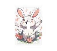 Plaque murale décorative pour interrupteur à bascule unique - Joli petit lapin - Pour chambre à coucher, salon