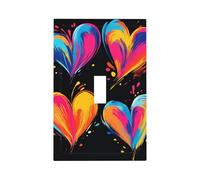 Plaque murale décorative pour interrupteur à bascule unique - Motif cœur d'amour - Peinture à l'huile - Pour chambre à coucher, salon