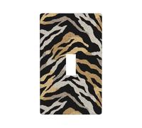 Plaque murale décorative pour interrupteur à bascule unique pour cuisine, ferme, chambre à coucher, salle de bain - Imprimé léopard zèbre