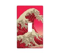 Plaque murale décorative pour interrupteur à bascule unique pour cuisine, ferme, chambre à coucher, salle de bain - Art décoratif rouge - Art décoratif