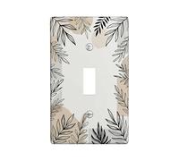 Plaque murale décorative pour interrupteur à motif de feuilles - Naturel moderne noir beige N/A - En plastique noir - Taille standard - Pour décoration de maison, salon, chambre à coucher, salle de